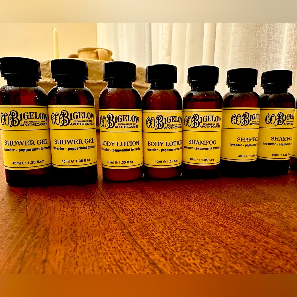 CO Bigelow Apothecaries toiletry items seven total bath gel shampoo, conditioner
